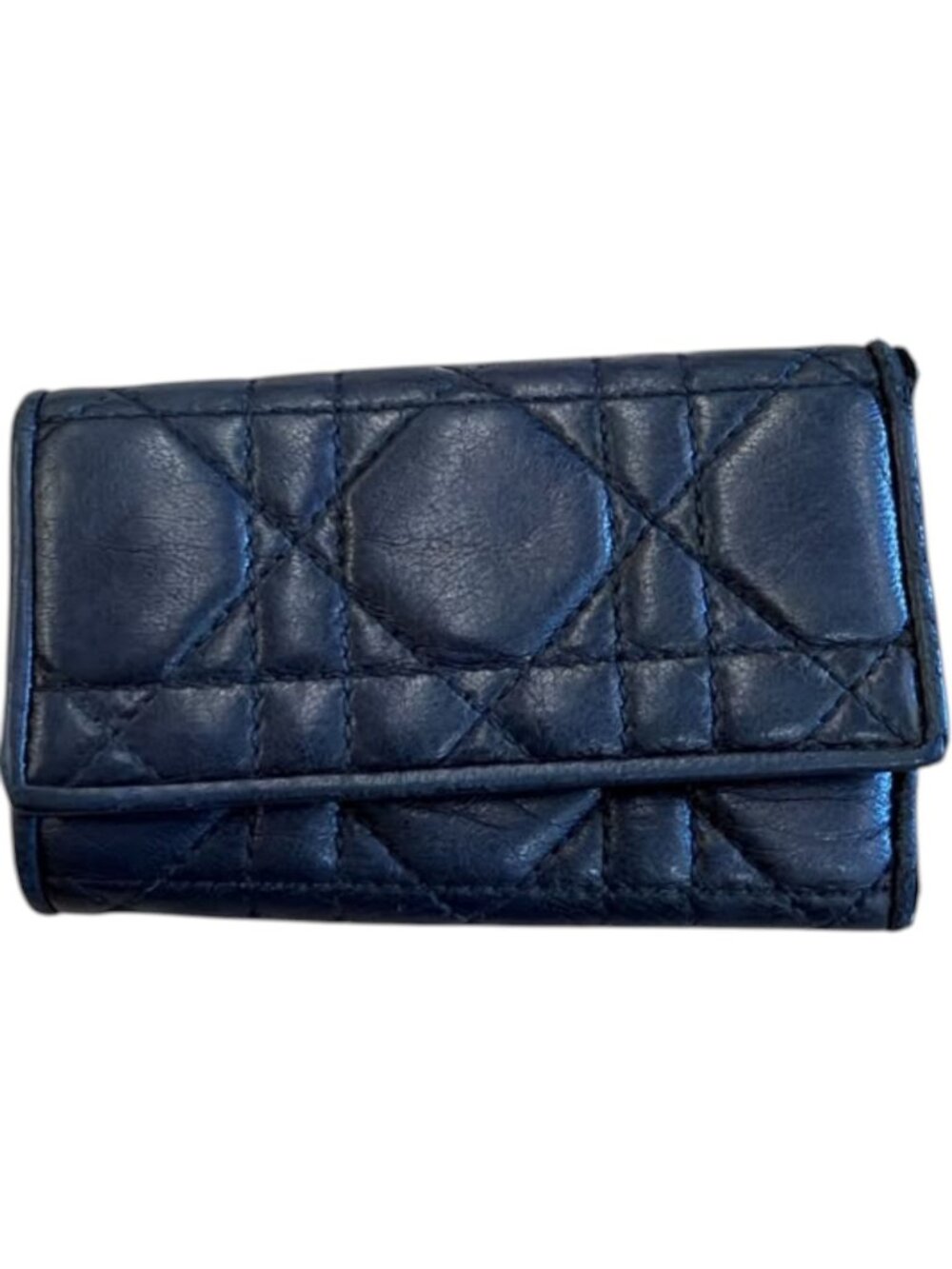 727158CR C1 Christian Dior Key Case Black Leather